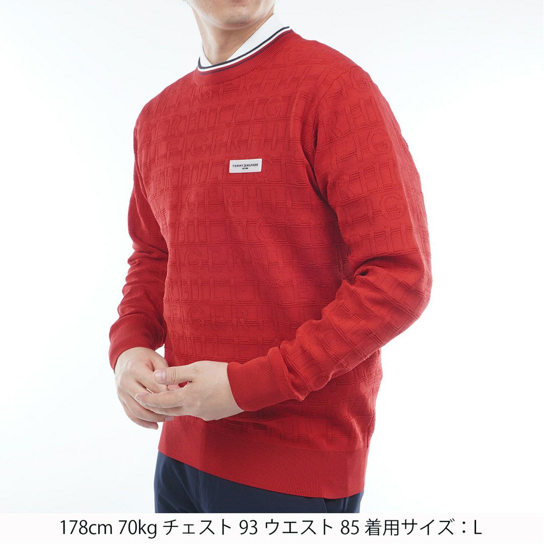 トミー ヒルフィガー ゴルフ Tommy Hilfiger Golf メンズ メンズ ロゴジャガード クル-ネックニット THMA564 詳細11