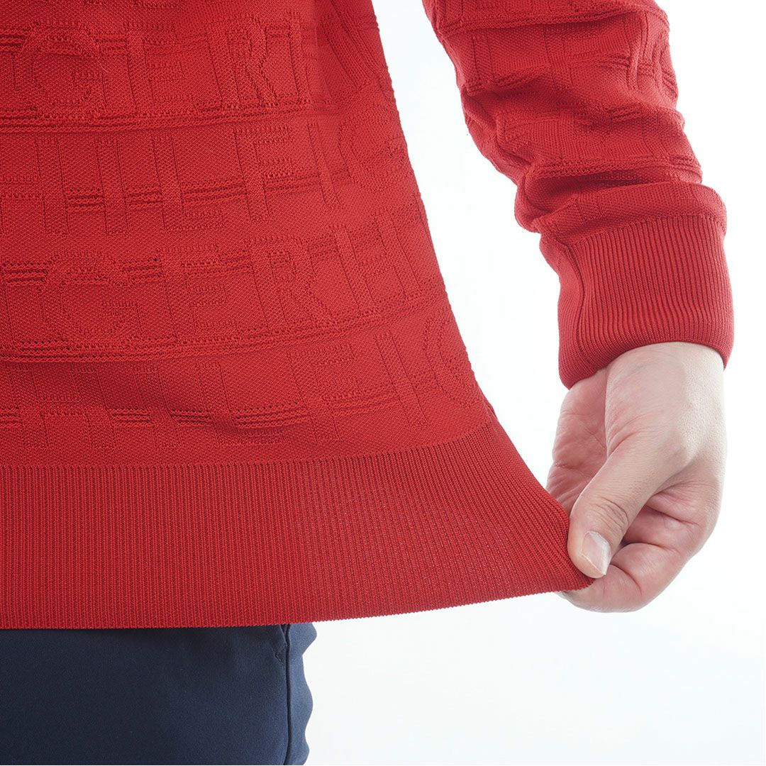 トミー ヒルフィガー ゴルフ Tommy Hilfiger Golf メンズ メンズ ロゴジャガード クル-ネックニット THMA564 詳細15