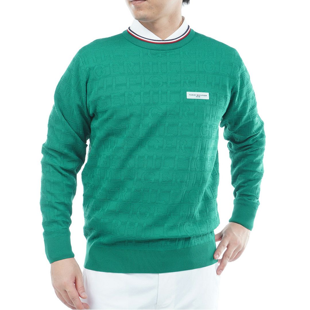 トミー ヒルフィガー ゴルフ Tommy Hilfiger Golf メンズ メンズ ロゴジャガード クル-ネックニット THMA564 詳細19