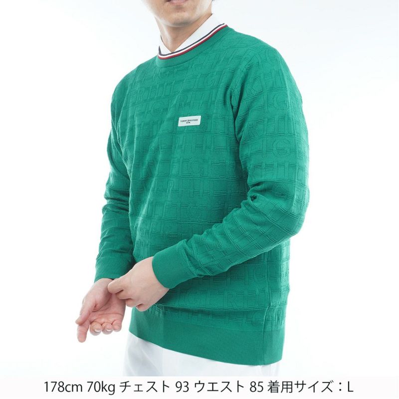 トミー ヒルフィガー ゴルフ Tommy Hilfiger Golf メンズ メンズ ロゴジャガード クル-ネックニット THMA564 詳細20