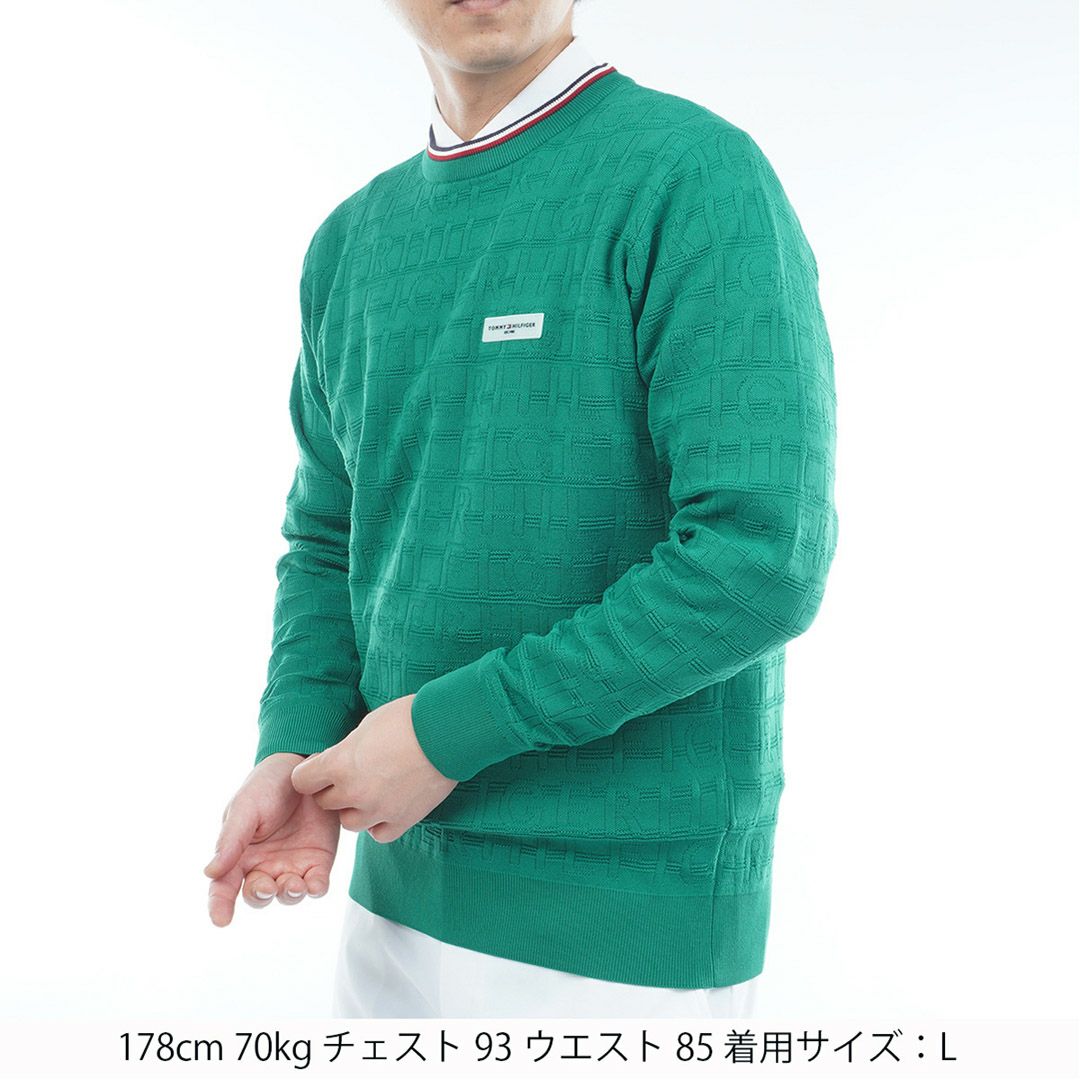 トミー ヒルフィガー ゴルフ Tommy Hilfiger Golf メンズ メンズ ロゴジャガード クル-ネックニット THMA564 詳細20