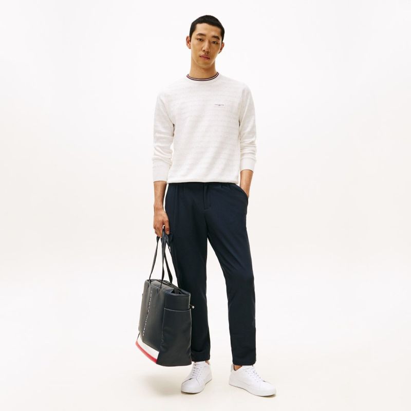 トミー ヒルフィガー ゴルフ Tommy Hilfiger Golf メンズ メンズ ロゴジャガード クル-ネックニット THMA564 詳細25