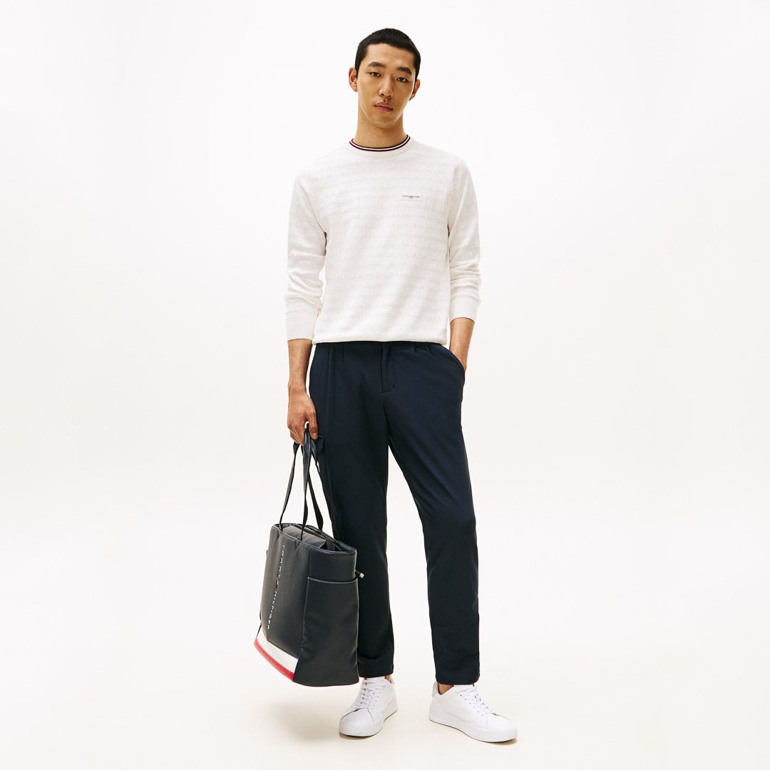 トミー ヒルフィガー ゴルフ Tommy Hilfiger Golf メンズ メンズ ロゴジャガード クル-ネックニット THMA564 詳細25