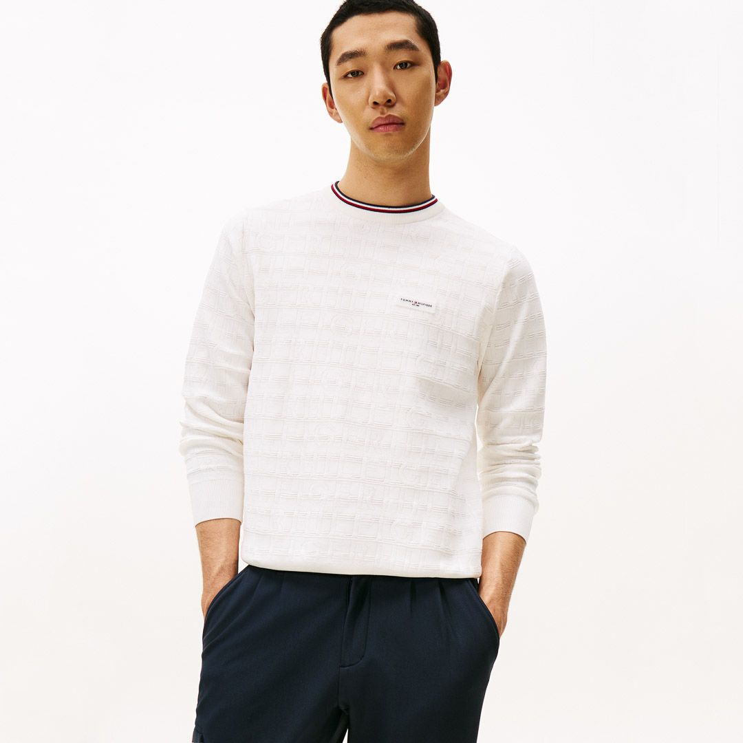 トミー ヒルフィガー ゴルフ Tommy Hilfiger Golf メンズ メンズ ロゴジャガード クル-ネックニット THMA564 詳細26