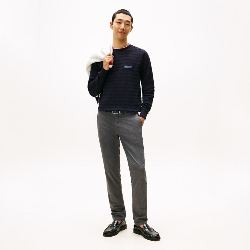 トミー ヒルフィガー ゴルフ Tommy Hilfiger Golf メンズ メンズ ロゴジャガード クル-ネックニット THMA564 詳細29