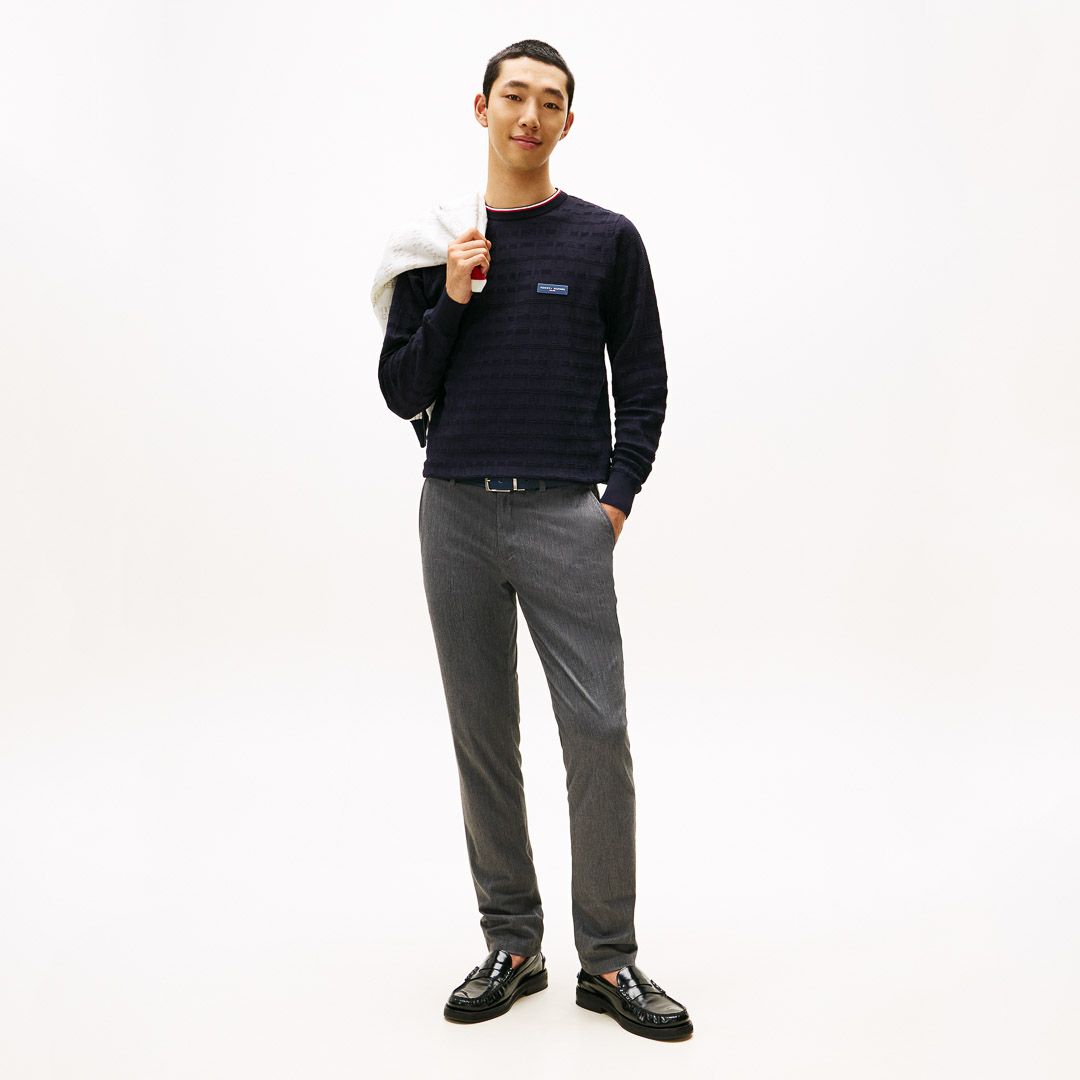 トミー ヒルフィガー ゴルフ Tommy Hilfiger Golf メンズ メンズ ロゴジャガード クル-ネックニット THMA564 詳細29