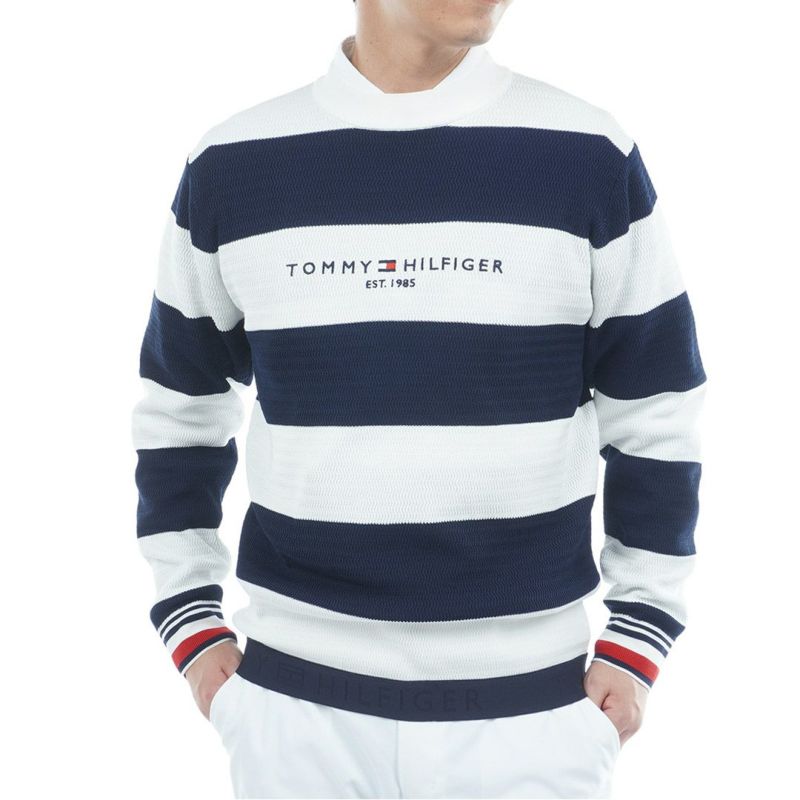 トミー ヒルフィガー ゴルフ Tommy Hilfiger Golf メンズ メンズ ボーダー クルーネックニット THMA565 詳細1