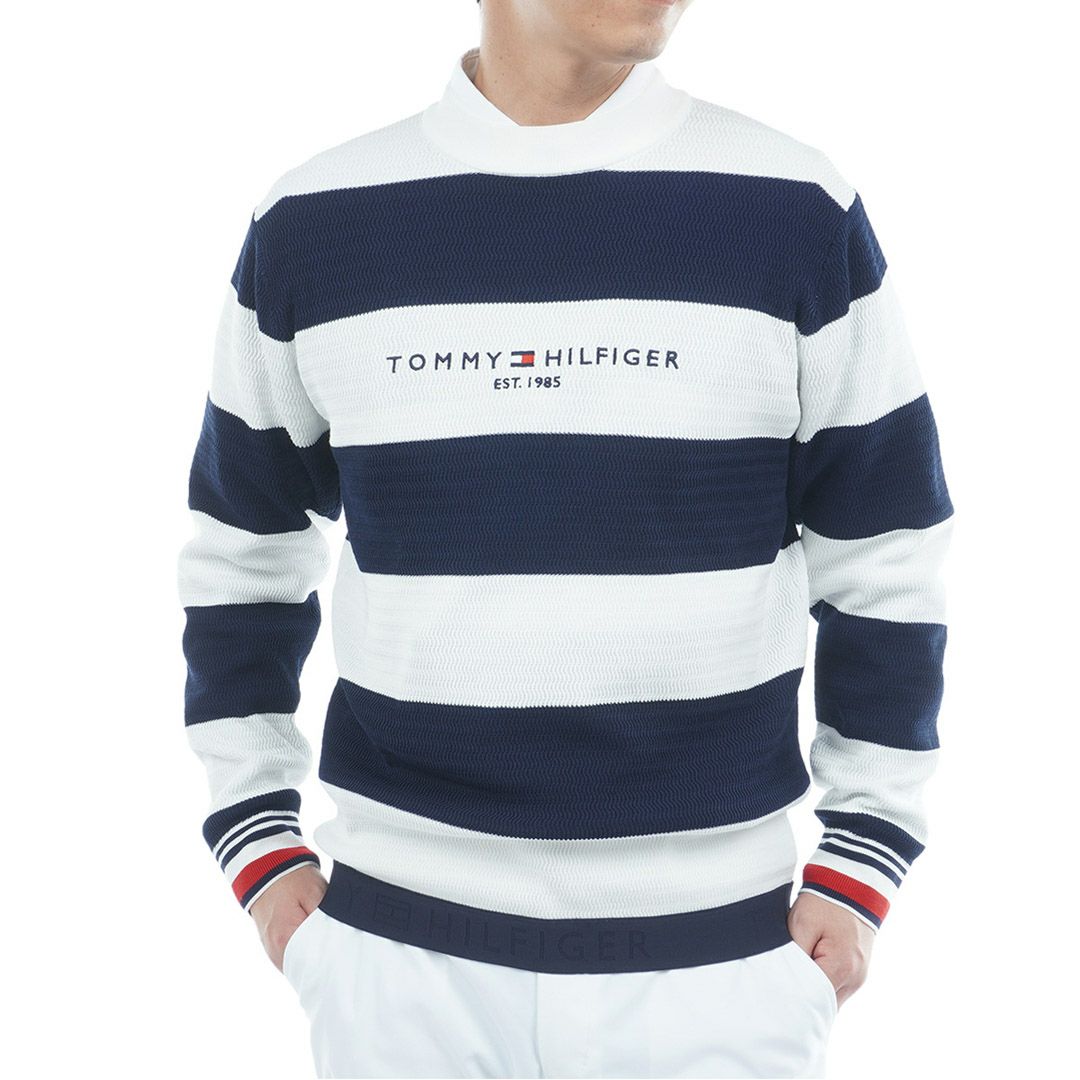 トミー ヒルフィガー ゴルフ Tommy Hilfiger Golf メンズ メンズ ボーダー クルーネックニット THMA565 詳細1