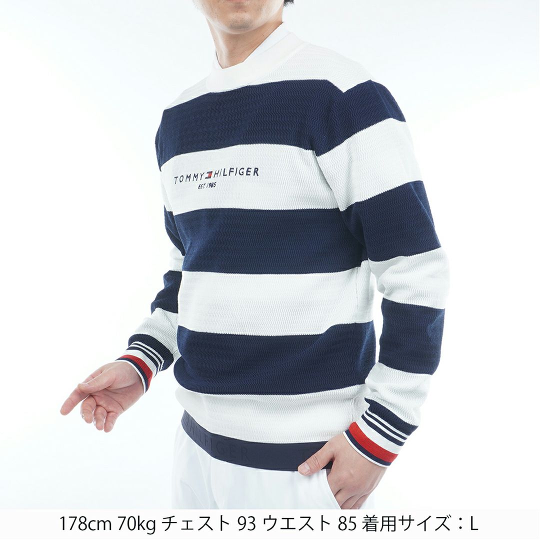 トミー ヒルフィガー ゴルフ Tommy Hilfiger Golf メンズ メンズ ボーダー クルーネックニット THMA565 詳細2