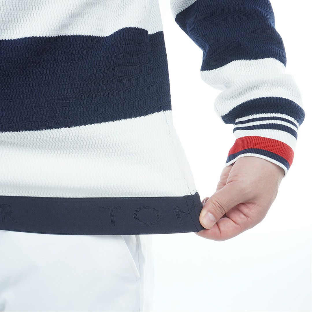 トミー ヒルフィガー ゴルフ Tommy Hilfiger Golf メンズ メンズ ボーダー クルーネックニット THMA565 詳細6