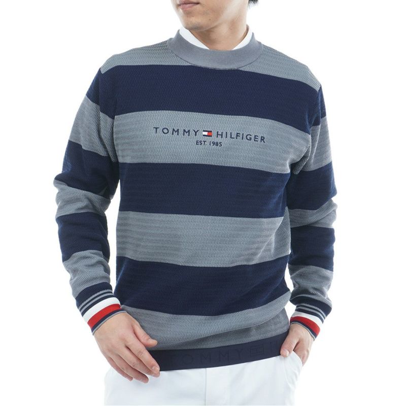 トミー ヒルフィガー ゴルフ Tommy Hilfiger Golf メンズ メンズ ボーダー クルーネックニット THMA565 詳細10
