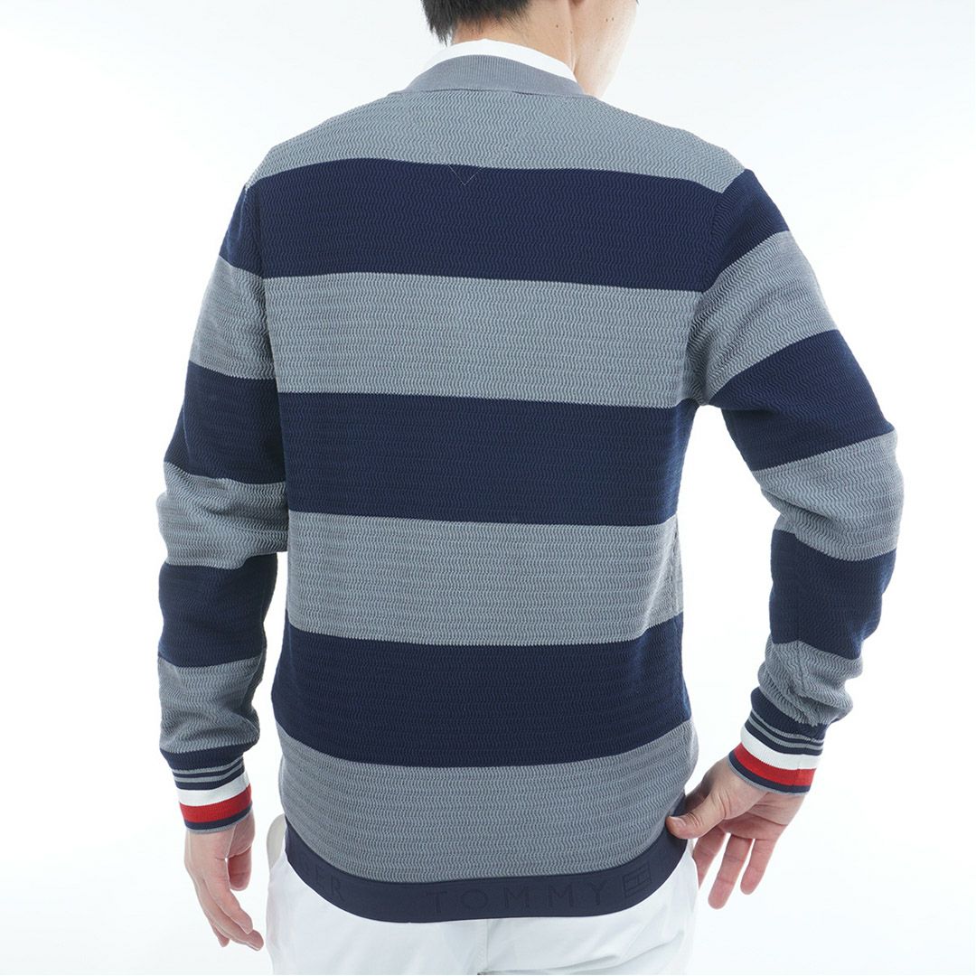 トミー ヒルフィガー ゴルフ Tommy Hilfiger Golf メンズ メンズ ボーダー クルーネックニット THMA565 詳細12