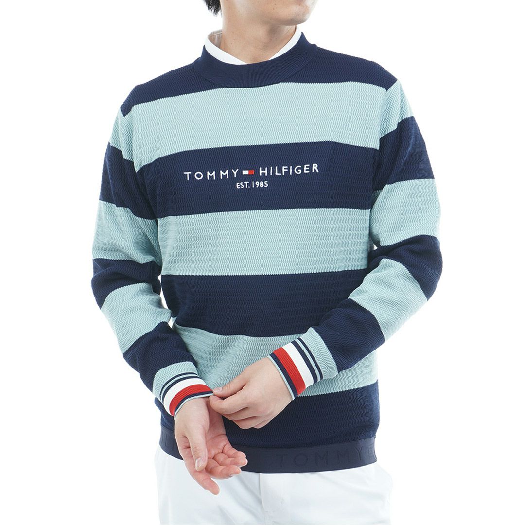 トミー ヒルフィガー ゴルフ Tommy Hilfiger Golf メンズ メンズ ボーダー クルーネックニット THMA565 詳細13