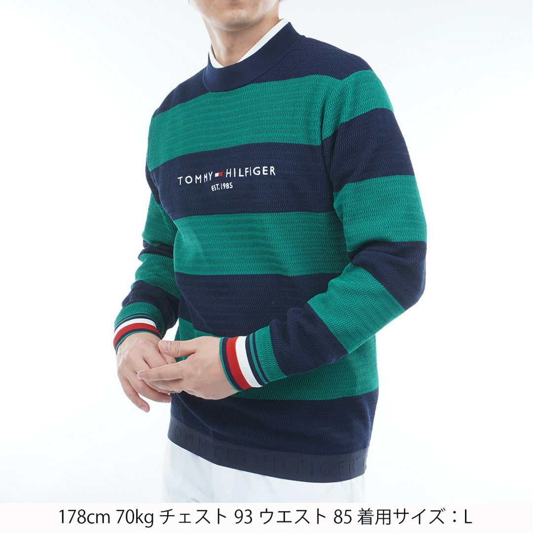 トミー ヒルフィガー ゴルフ Tommy Hilfiger Golf メンズ メンズ ボーダー クルーネックニット THMA565 詳細17