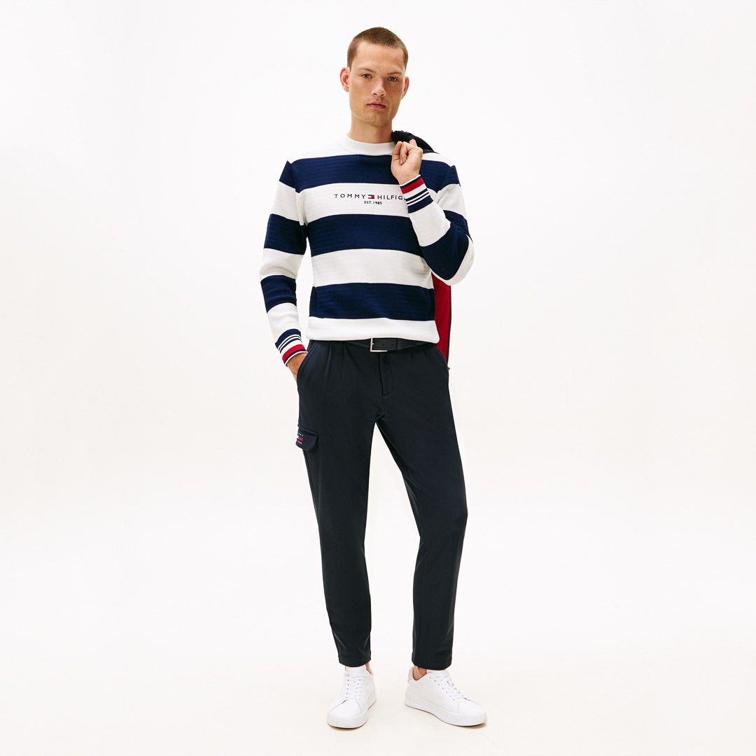 トミー ヒルフィガー ゴルフ Tommy Hilfiger Golf メンズ メンズ ボーダー クルーネックニット THMA565 詳細25