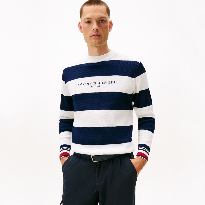 トミー ヒルフィガー ゴルフ Tommy Hilfiger Golf メンズ メンズ ボーダー クルーネックニット THMA565 詳細26