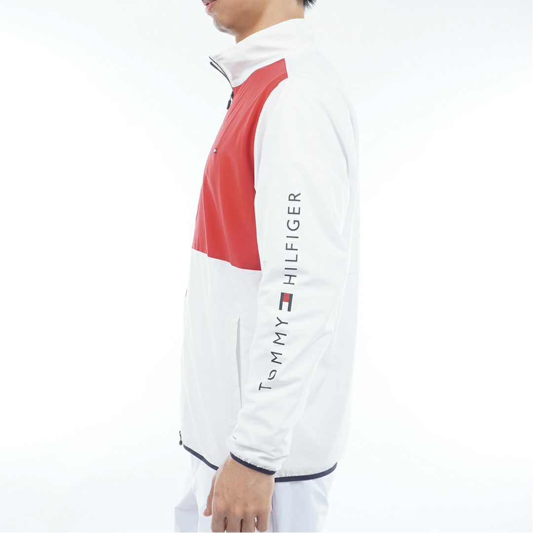 [トミーヒルフィガー]メンズ カラーブロック ウインドジャケット　ホワイト