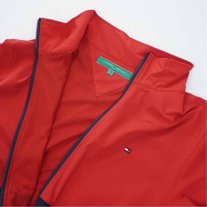 [トミーヒルフィガー]メンズ カラーブロック ウインドジャケット　レッド