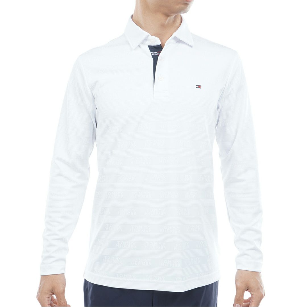 トミー ヒルフィガー ゴルフ Tommy Hilfiger Golf メンズ メンズ ロゴジャガ-ド 長袖台衿付きシャツ THMA568 詳細1
