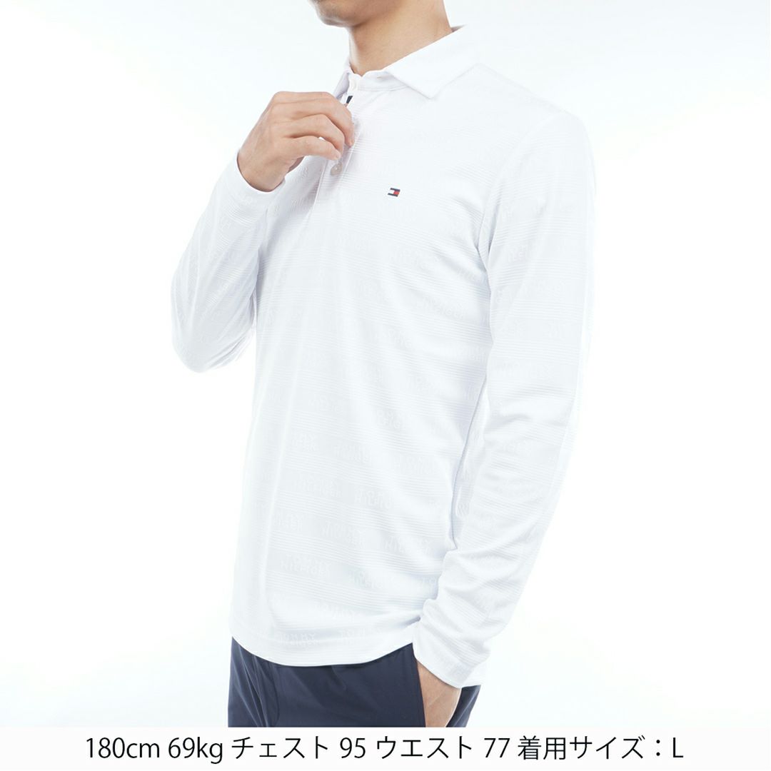 トミー ヒルフィガー ゴルフ Tommy Hilfiger Golf メンズ メンズ ロゴジャガ-ド 長袖台衿付きシャツ THMA568 詳細2