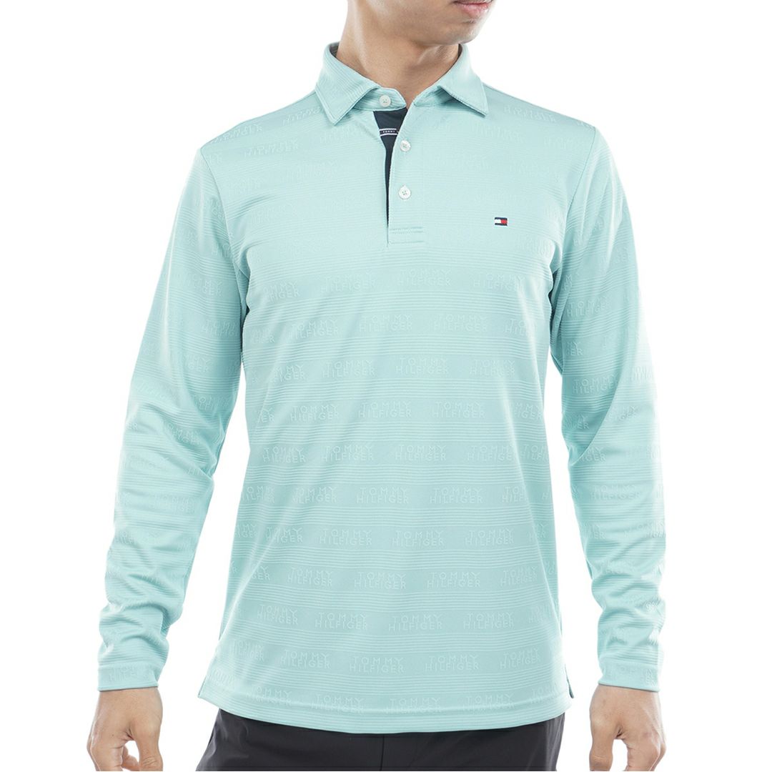 トミー ヒルフィガー ゴルフ Tommy Hilfiger Golf メンズ メンズ ロゴジャガ-ド 長袖台衿付きシャツ THMA568 詳細7