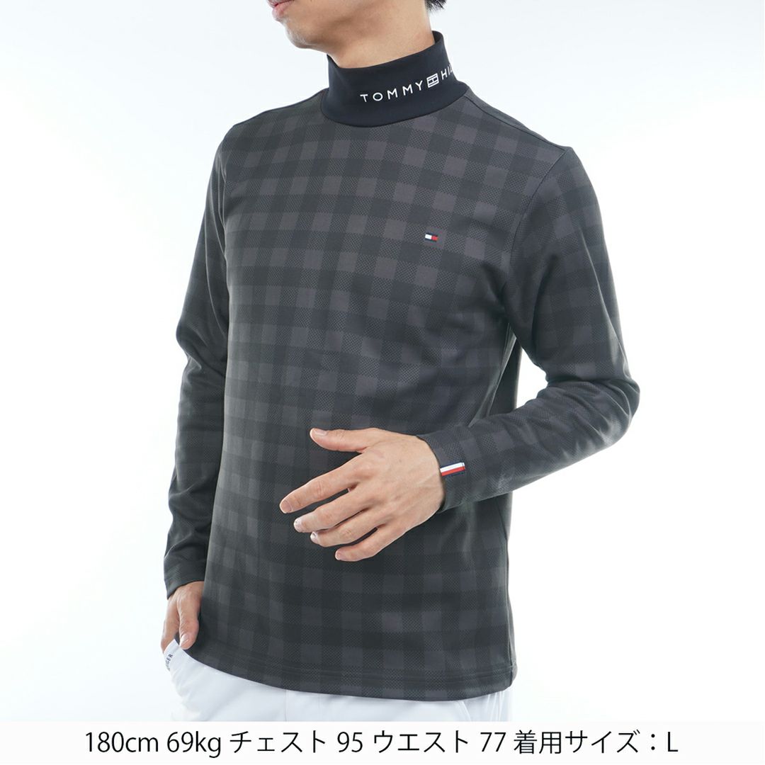 トミー ヒルフィガー ゴルフ Tommy Hilfiger Golf メンズ メンズ チェック柄 長袖ハイネックシャツ THMA569 詳細2