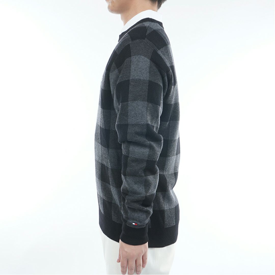 トミー ヒルフィガー ゴルフ Tommy Hilfiger Golf メンズ メンズ チェックジャガード クルーネックニット THMA571 詳細3