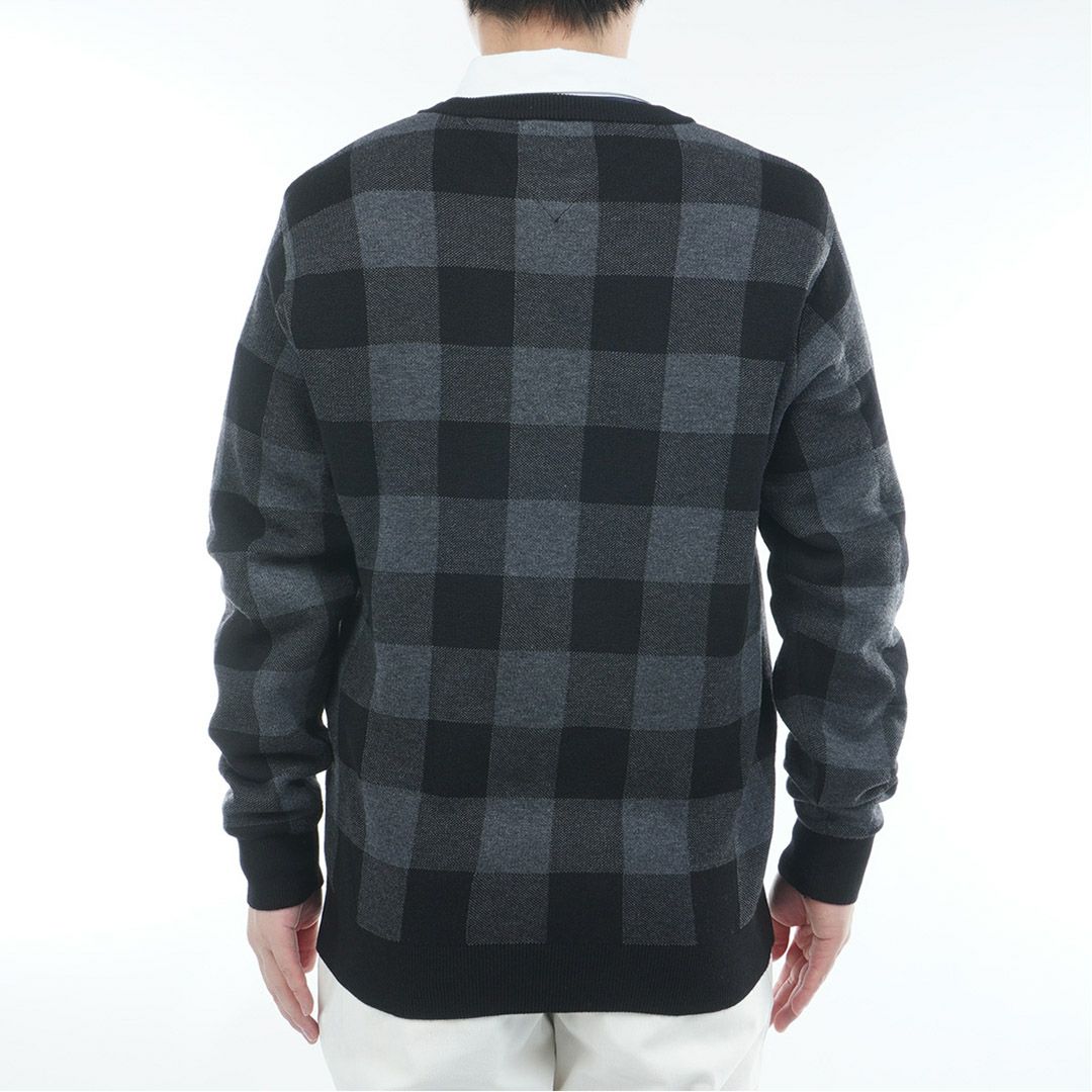 トミー ヒルフィガー ゴルフ Tommy Hilfiger Golf メンズ メンズ チェックジャガード クルーネックニット THMA571 詳細4