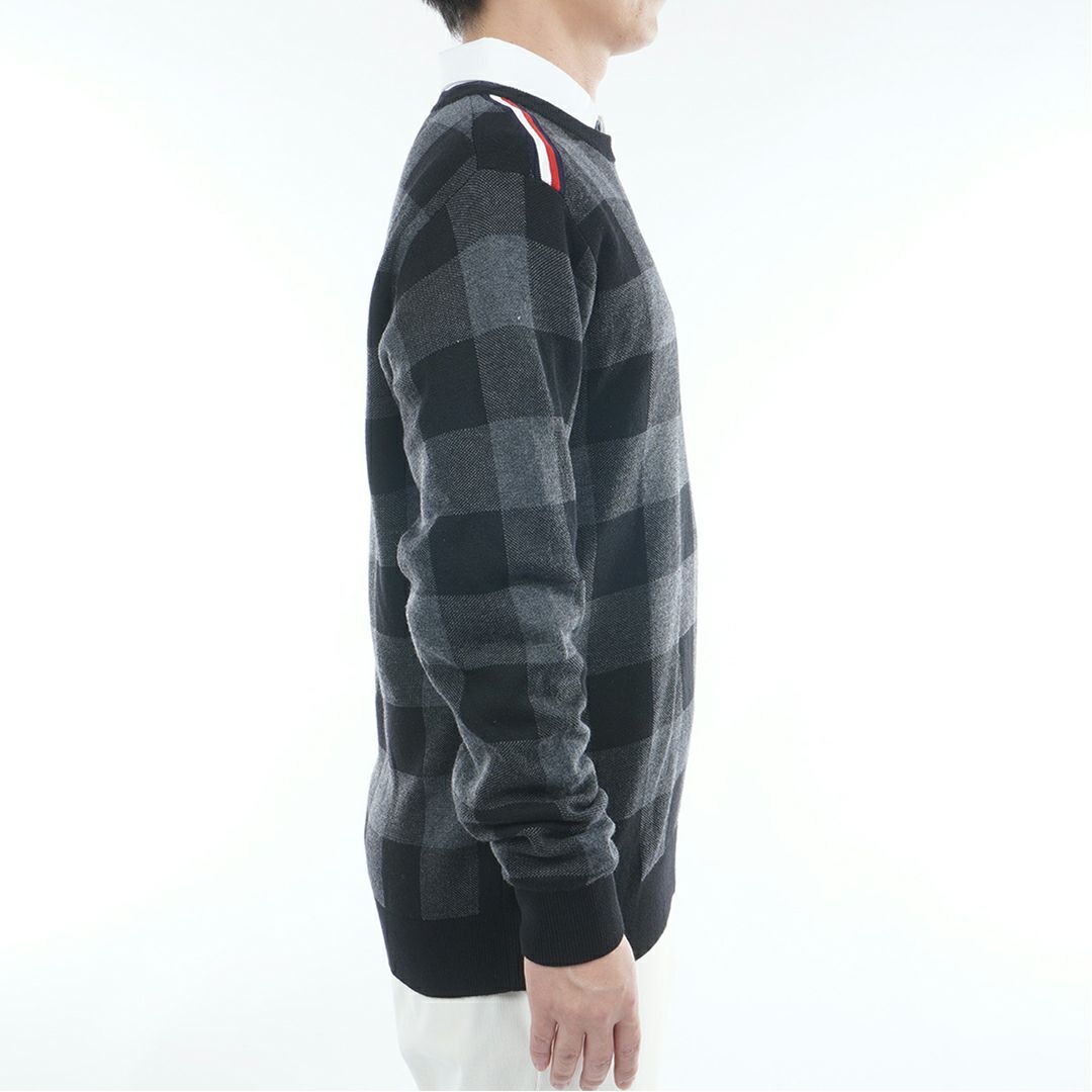 トミー ヒルフィガー ゴルフ Tommy Hilfiger Golf メンズ メンズ チェックジャガード クルーネックニット THMA571 詳細5