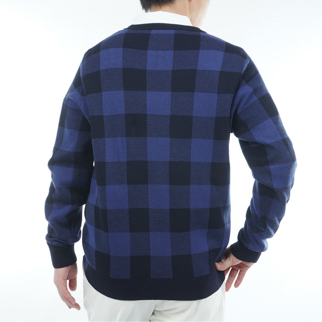 トミー ヒルフィガー ゴルフ Tommy Hilfiger Golf メンズ メンズ チェックジャガード クルーネックニット THMA571 詳細13