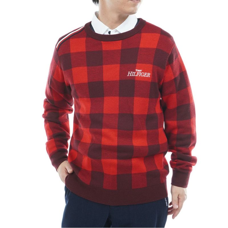 トミー ヒルフィガー ゴルフ Tommy Hilfiger Golf メンズ メンズ チェックジャガード クルーネックニット THMA571 詳細14