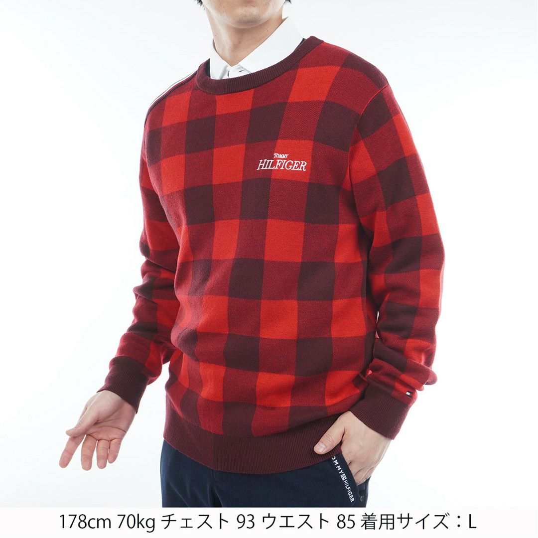 トミー ヒルフィガー ゴルフ Tommy Hilfiger Golf メンズ メンズ チェックジャガード クルーネックニット THMA571 詳細15