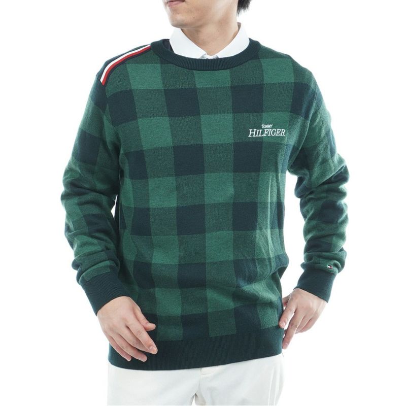 トミー ヒルフィガー ゴルフ Tommy Hilfiger Golf メンズ メンズ チェックジャガード クルーネックニット THMA571 詳細17