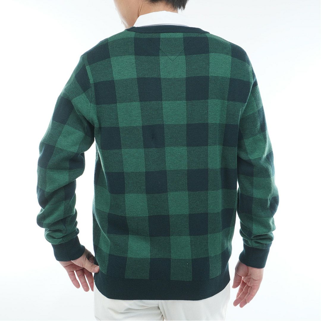 トミー ヒルフィガー ゴルフ Tommy Hilfiger Golf メンズ メンズ チェックジャガード クルーネックニット THMA571 詳細19