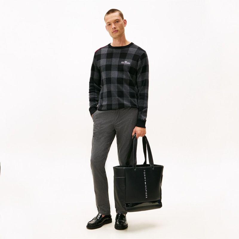 トミー ヒルフィガー ゴルフ Tommy Hilfiger Golf メンズ メンズ チェックジャガード クルーネックニット THMA571 詳細22