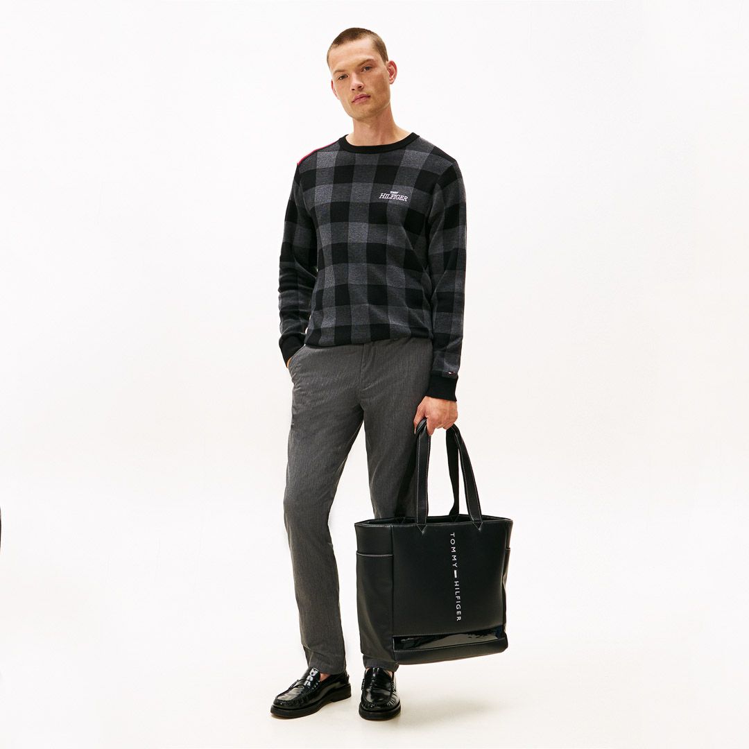 トミー ヒルフィガー ゴルフ Tommy Hilfiger Golf メンズ メンズ チェックジャガード クルーネックニット THMA571 詳細22