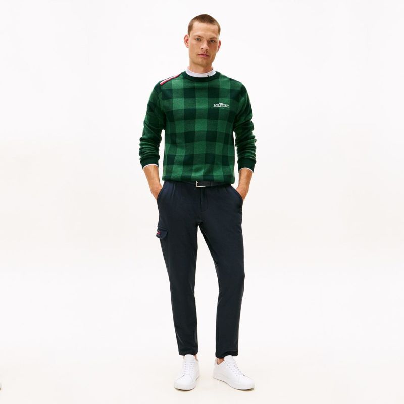 トミー ヒルフィガー ゴルフ Tommy Hilfiger Golf メンズ メンズ チェックジャガード クルーネックニット THMA571 詳細26