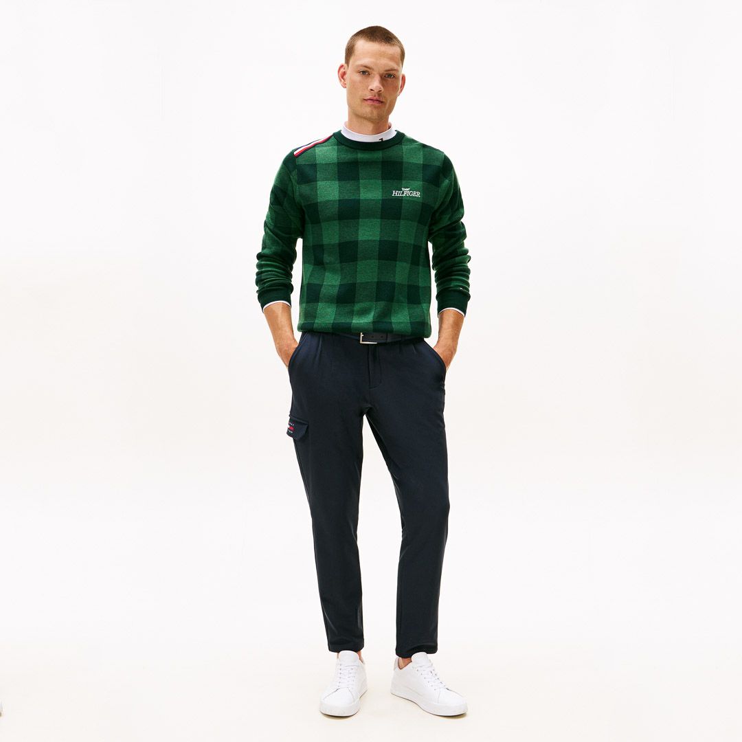 トミー ヒルフィガー ゴルフ Tommy Hilfiger Golf メンズ メンズ チェックジャガード クルーネックニット THMA571 詳細26