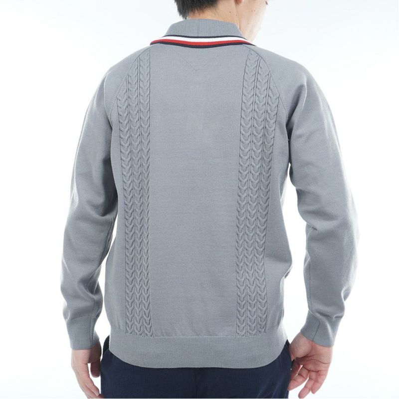 トミー ヒルフィガー ゴルフ Tommy Hilfiger Golf メンズ メンズ ケーブル柄 ショールカラーニット THMA572 詳細6
