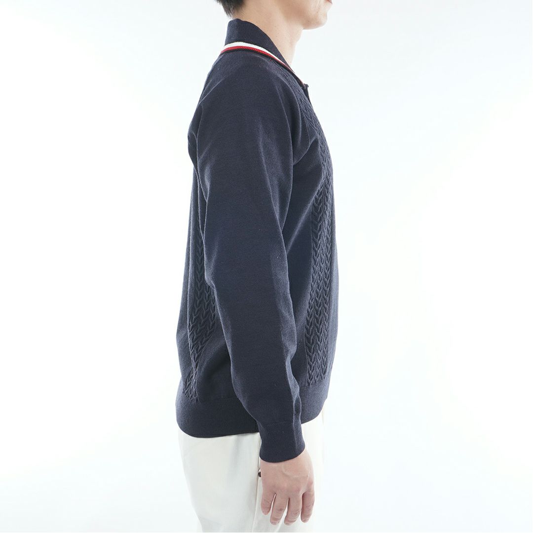 トミー ヒルフィガー ゴルフ Tommy Hilfiger Golf メンズ メンズ ケーブル柄 ショールカラーニット THMA572 詳細11