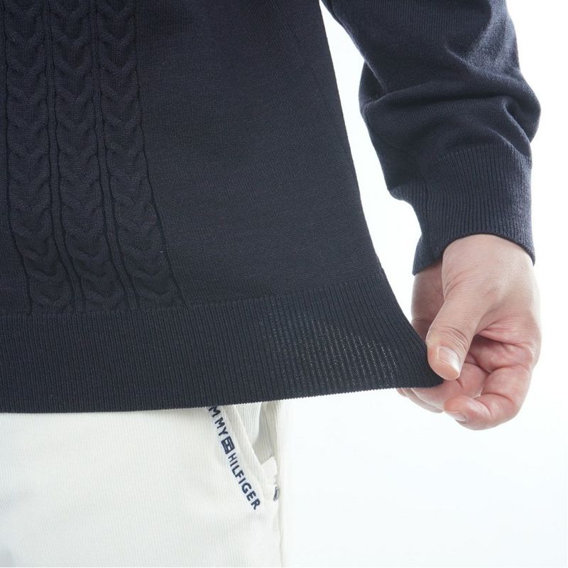 トミー ヒルフィガー ゴルフ Tommy Hilfiger Golf メンズ メンズ ケーブル柄 ショールカラーニット THMA572 詳細12