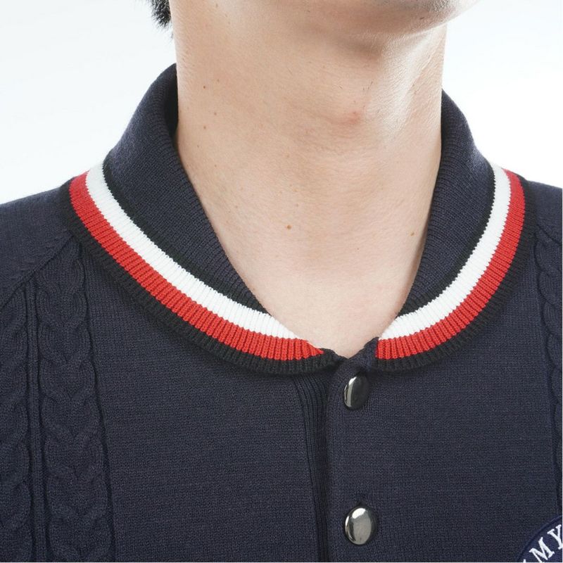 トミー ヒルフィガー ゴルフ Tommy Hilfiger Golf メンズ メンズ ケーブル柄 ショールカラーニット THMA572 詳細14