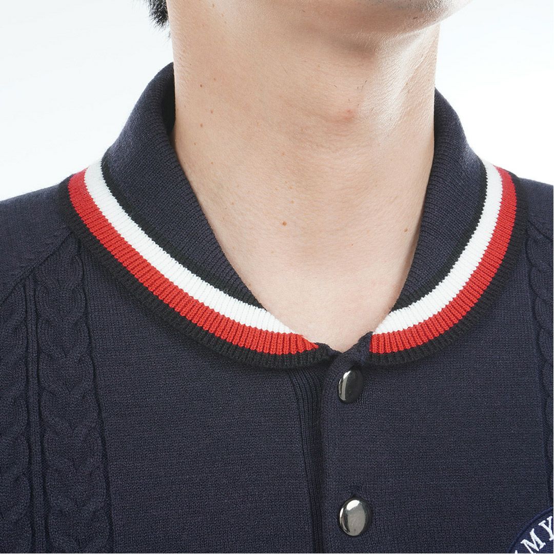 トミー ヒルフィガー ゴルフ Tommy Hilfiger Golf メンズ メンズ ケーブル柄 ショールカラーニット THMA572 詳細14