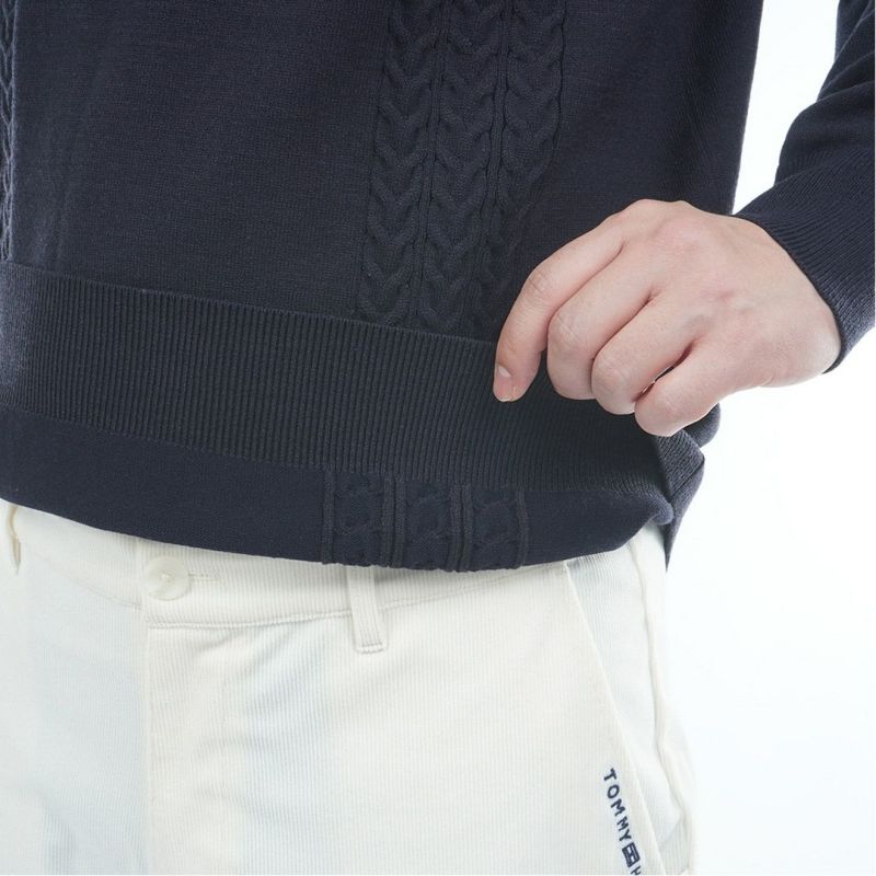 トミー ヒルフィガー ゴルフ Tommy Hilfiger Golf メンズ メンズ ケーブル柄 ショールカラーニット THMA572 詳細16