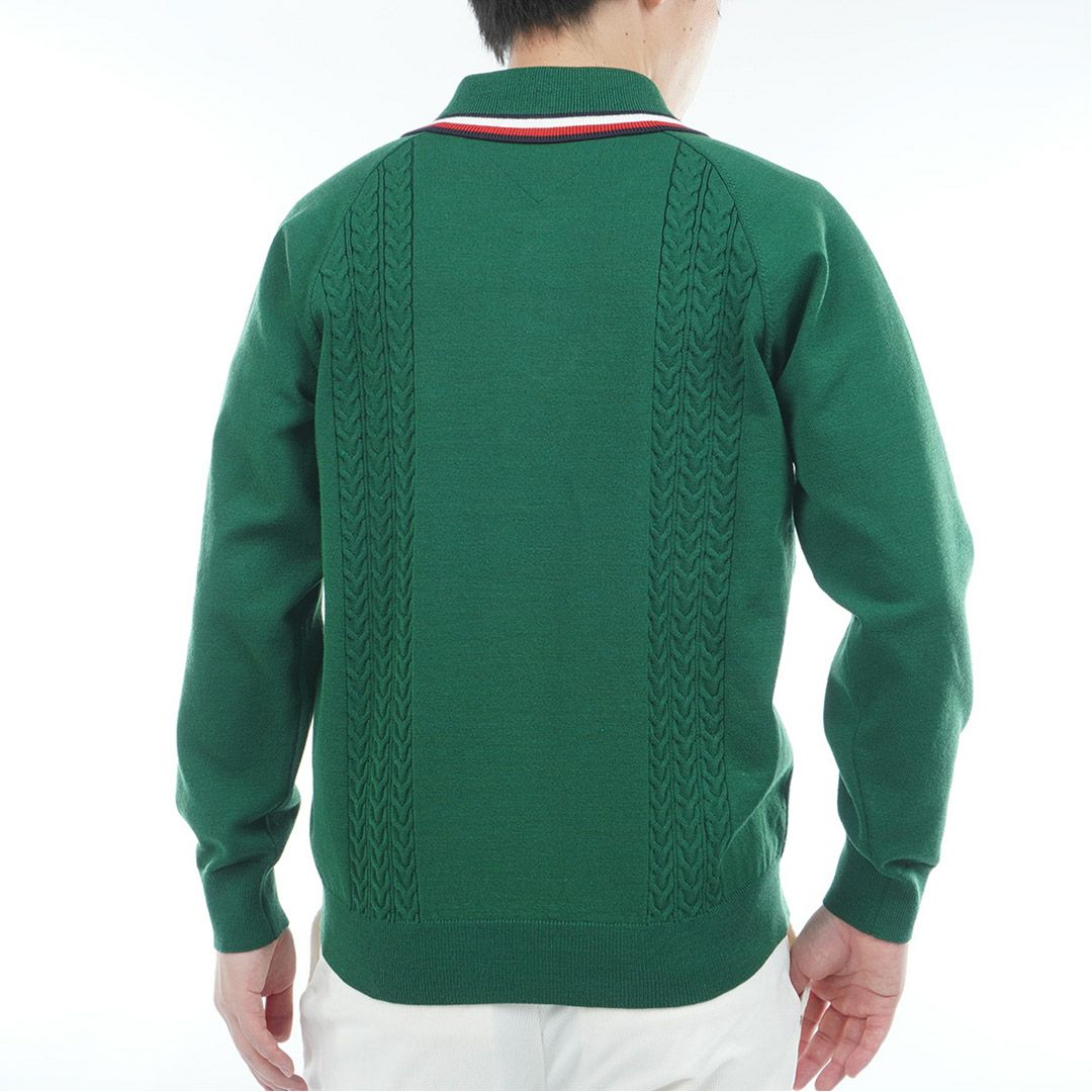トミー ヒルフィガー ゴルフ Tommy Hilfiger Golf メンズ メンズ ケーブル柄 ショールカラーニット THMA572 詳細19
