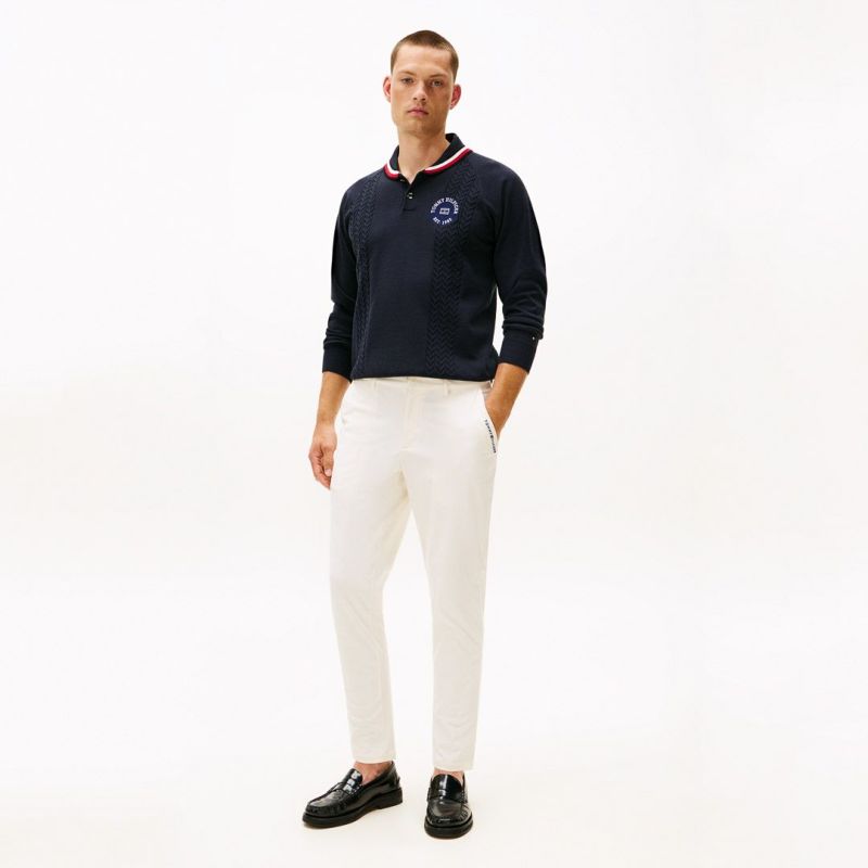 トミー ヒルフィガー ゴルフ Tommy Hilfiger Golf メンズ メンズ ケーブル柄 ショールカラーニット THMA572 詳細27
