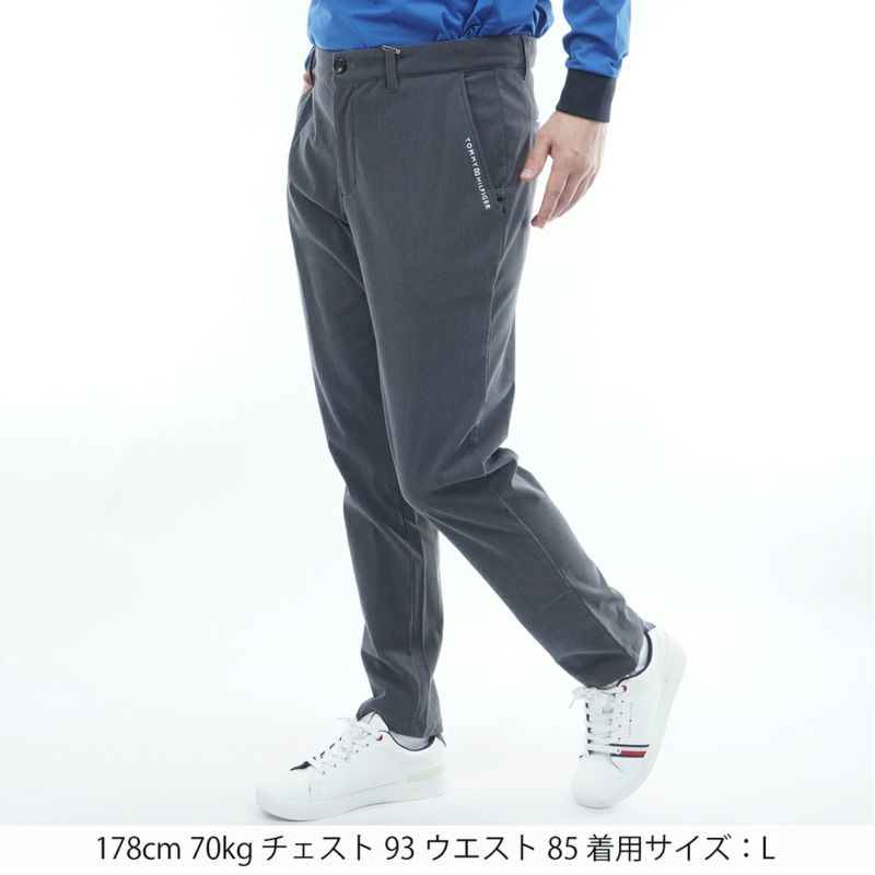 [トミーヒルフィガー]メンズ ストレッチコーデュロイ テーパードパンツ　チャコールグレー