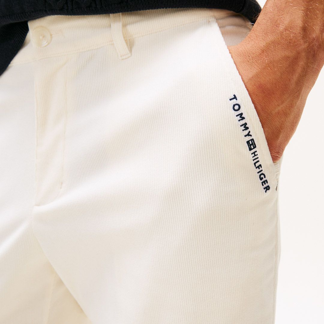 [トミーヒルフィガー]メンズ ストレッチコーデュロイ テーパードパンツ