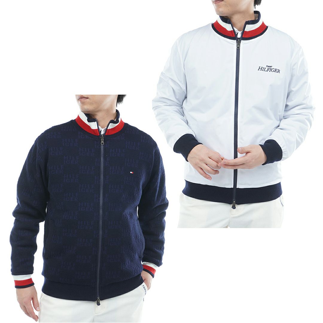 トミー ヒルフィガー ゴルフ Tommy Hilfiger Golf メンズ メンズ ロゴジャガードニット リバーシブルジャケット THMA574 詳細23