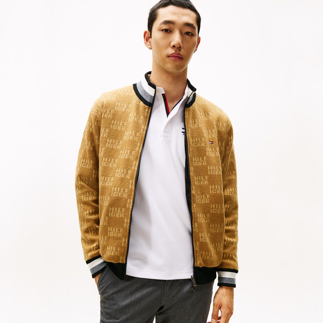 トミー ヒルフィガー ゴルフ Tommy Hilfiger Golf メンズ メンズ ロゴジャガードニット リバーシブルジャケット THMA574 詳細38